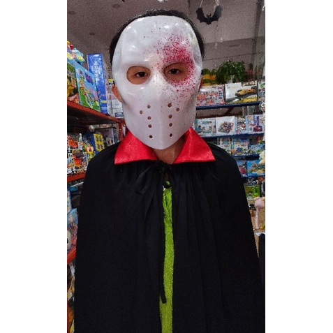 Set đồ hoá trang Halloween, mặt nạ kèm áo choàng đen. 2 size