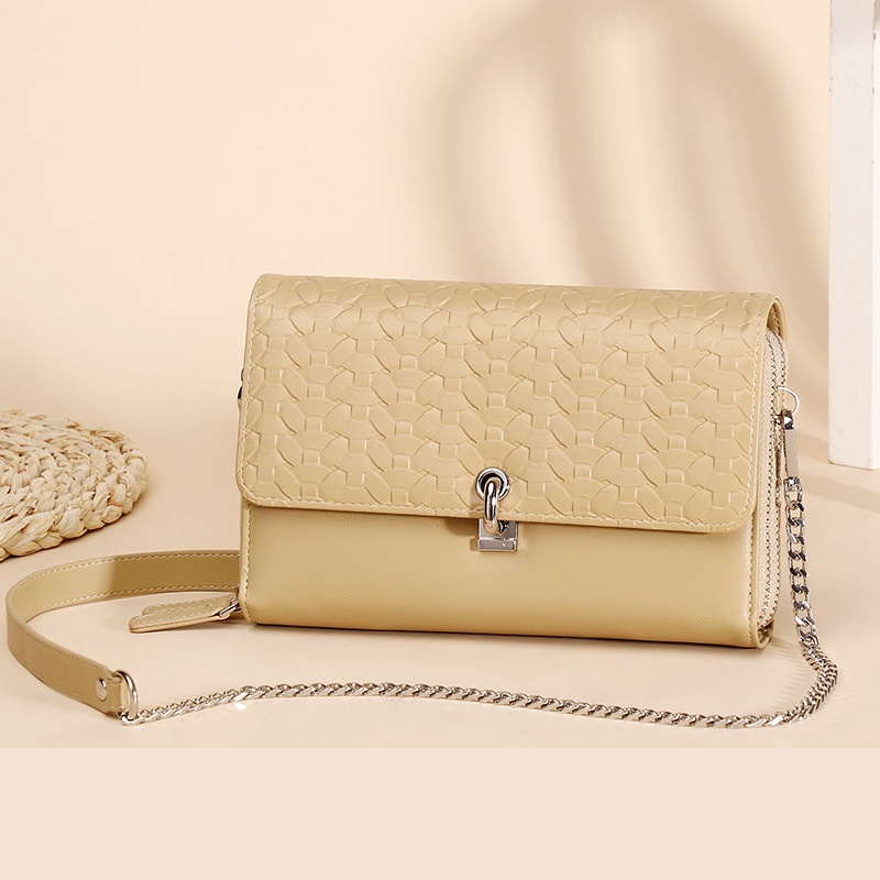 Túi Đeo Chéo Bằng Vải Dệt Có Khóa Họa Tiết Đơn Giản Cho Nữ