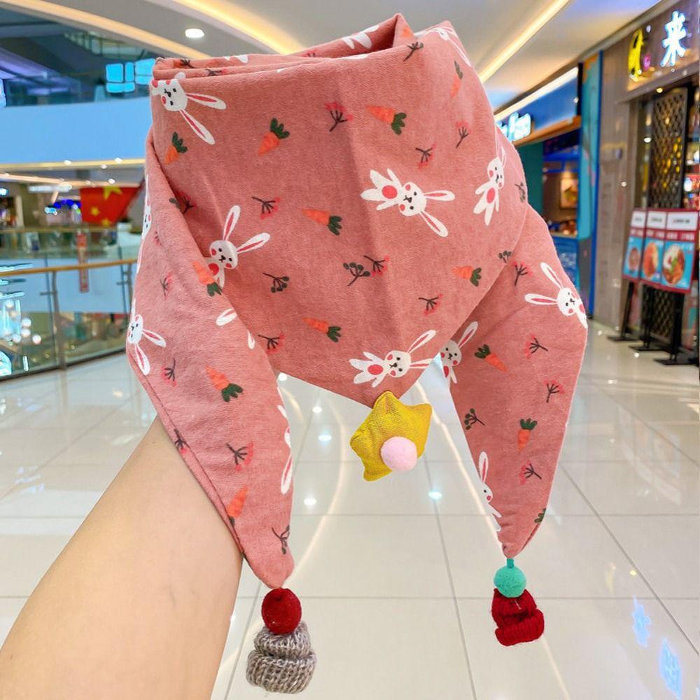 Khăn Choàng Cổ Hình Tam Giác Chống Gió In Họa Tiết Trái Tim Thời Trang Thu Đông Cho Bé Trai Và Gái