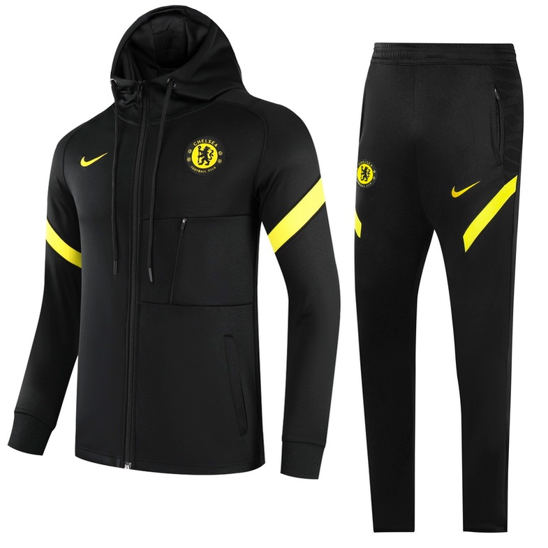 Áo Khoác Bóng Đá Tay Dài Có Nón Phối Khóa Kéo Phong Cách Chelsea Size S-22-23 Chất Lượng Cao Cho Nam Tỉ Lệ 1: 1