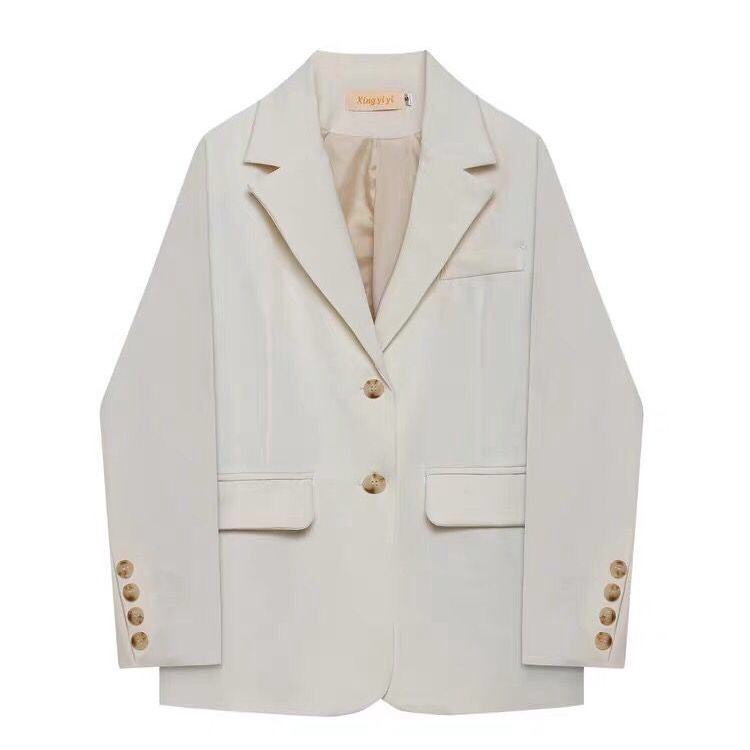 Áo blazer nữ áo vest dài tay khoác ngoài phong cách hàn quốc form đẹp màu đen trắng xanh ngọc 2 lớp