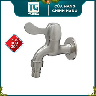 Vòi nước gắn tường INOX SUS 304 không gỉ cao cấp - Vòi hồ gắn máy giặc ống rửa xe tiện lợi Life Home