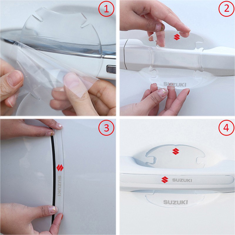 Phim Dán Bảo Vệ Tay Nắm Cửa Xe Hơi Swift XL7 vitara Jimny SX4 S-Cross Presso Ciaz ERTIGA Celerio Trong Suốt Chống Trầy Xước