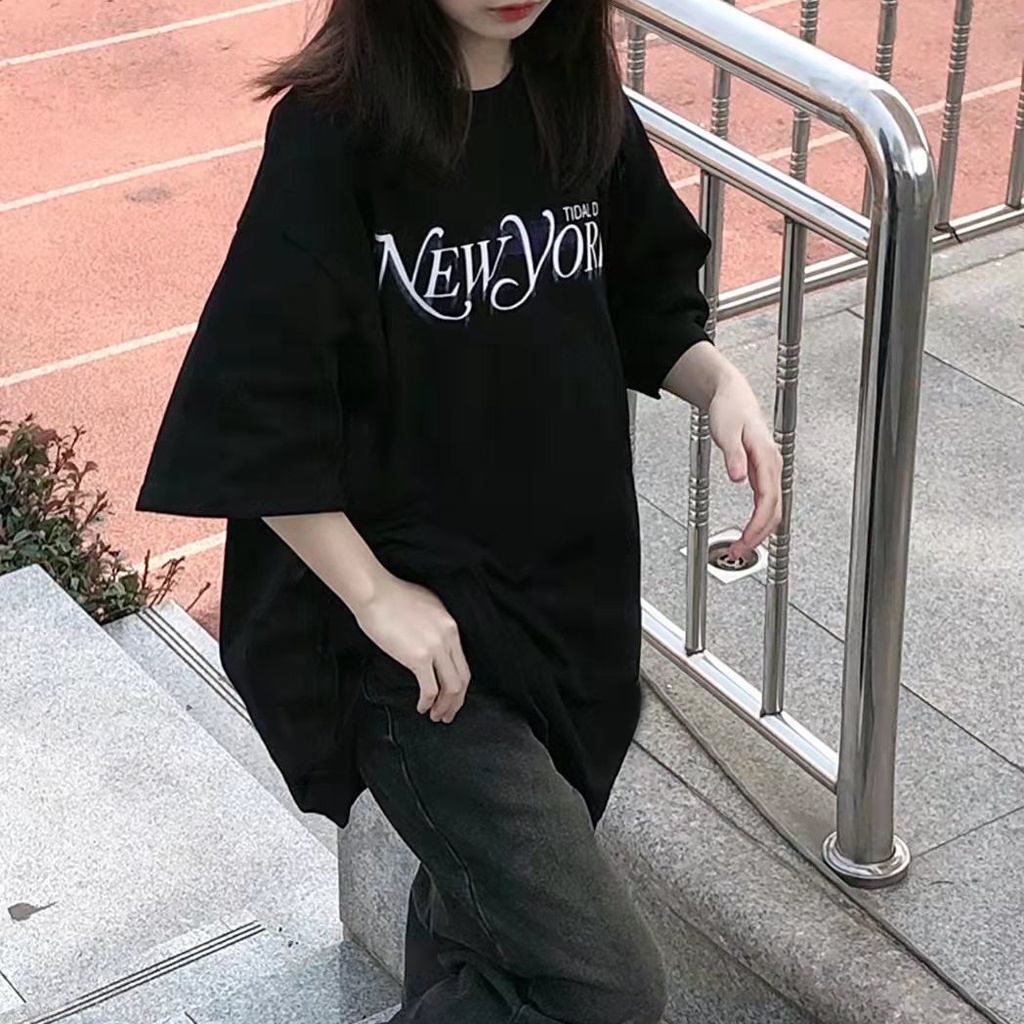 NRVP Áo Thun Unisex Mùa Hè Dáng Suông Tay Cộc Phong Cách Hàn Quốc Cho Nam Nữ