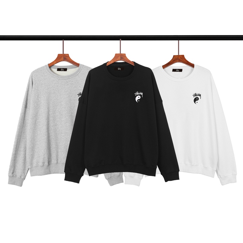 Stuss * Áo Sweater Cổ Thuyền Thoải Mái In Biểu Tượng Thái Cực Quyền Sáng Tạo Thời Trang