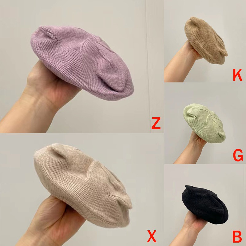 Mũ Beret Dệt Kim Đính Tai Nhỏ Dễ Thương Phong Cách Hàn Quốc Cho Bé