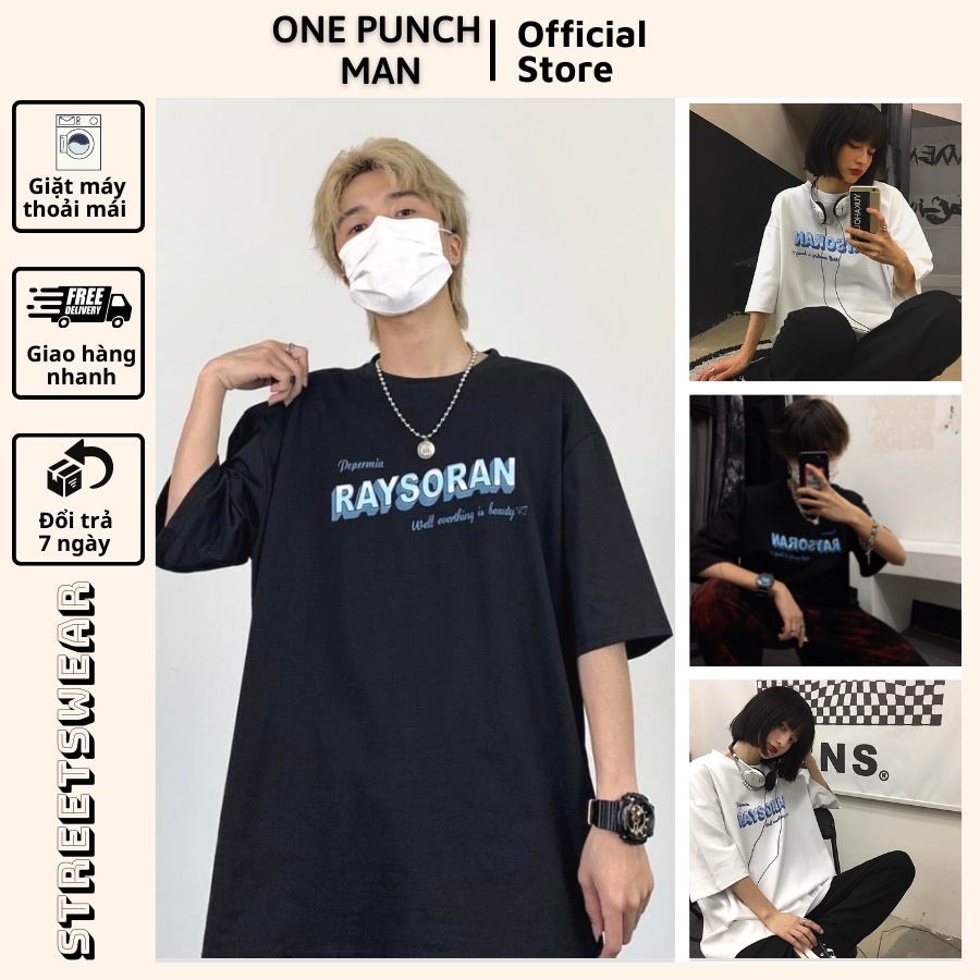 Áo thun tay lỡ RAYSORAN unisex form rộng - Áo phông OPM co giãn 4 chiều không xù lông