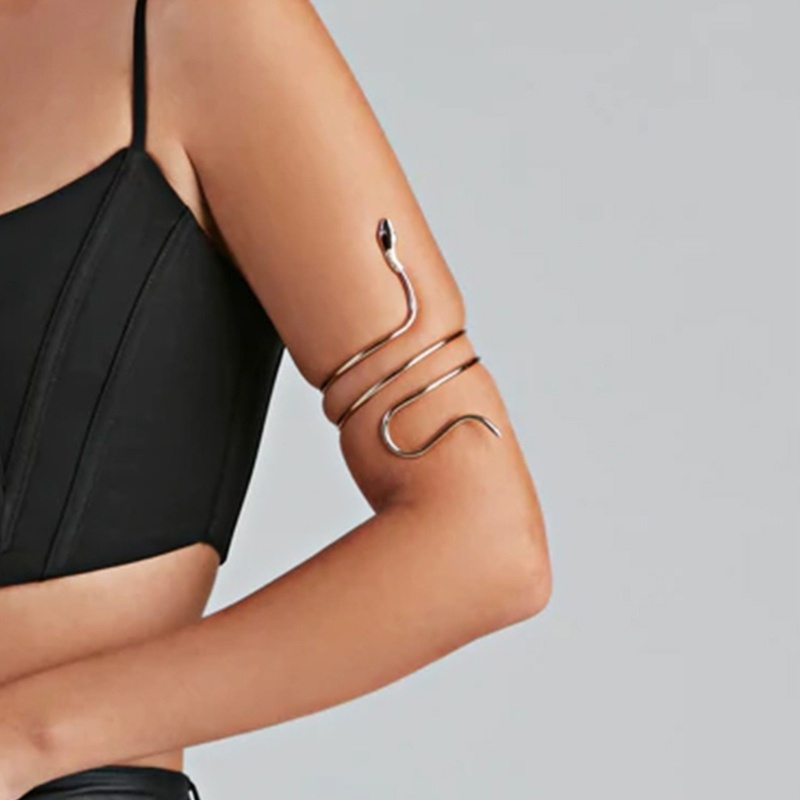 Vòng Tay Hở Họa Tiết Da Rắn Phối Bóng Lông Hóa Trang Tiệc Halloween