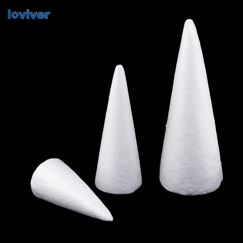 Set 3 Miếng Xốp Hình Nón 15 / 20 / 25cm Làm Mô Hình Thủ Công DIY
