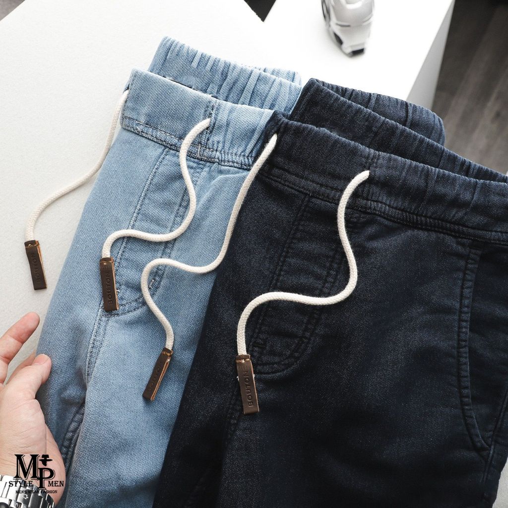 -Quần short trên gối rách chất vải jean thun co giản form vừa vẹn thoải mái