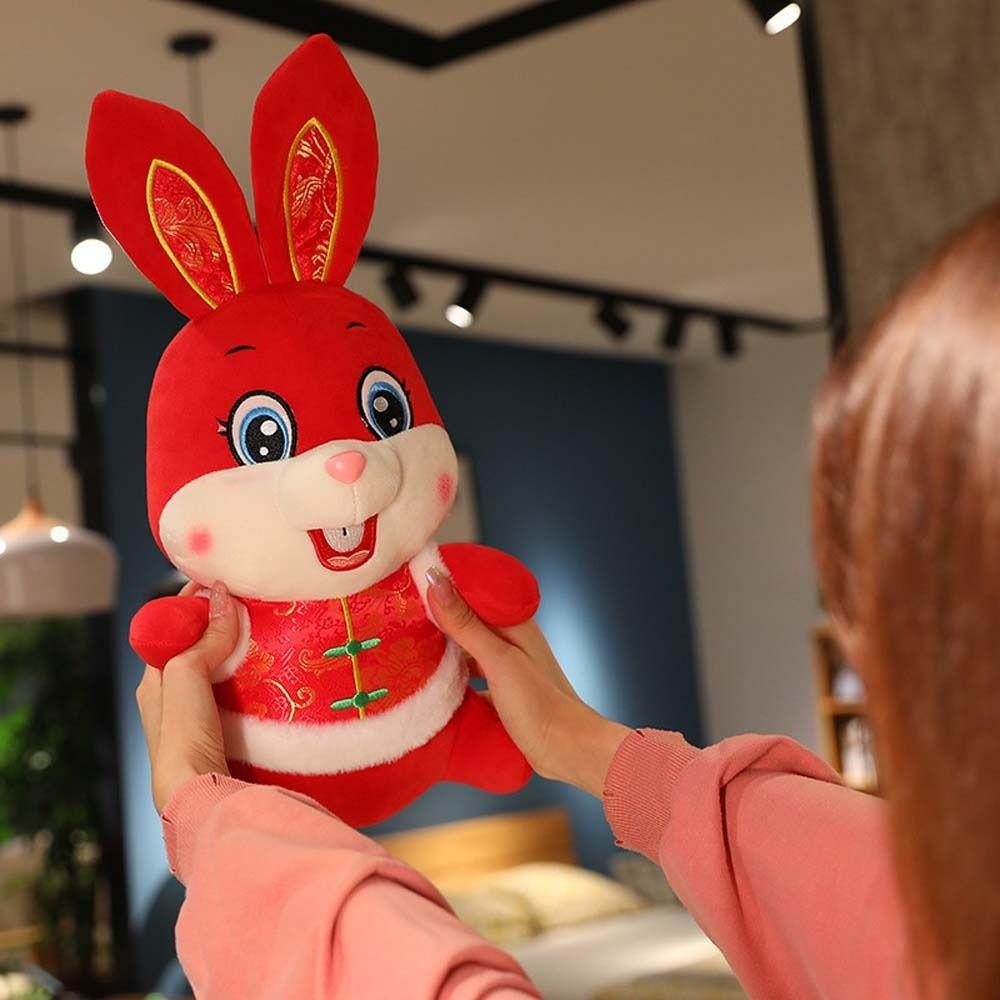 Thỏ Nhồi Bông Mềm Mại Phong Cách Trung Hoa Trang Trí Nhà Cửa