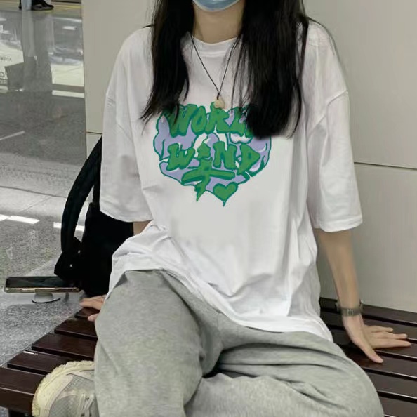 NRVP Áo Thun Unisex Mùa Hè Dáng Suông Tay Cộc Phong Cách Hàn Quốc Cho Nam Nữ