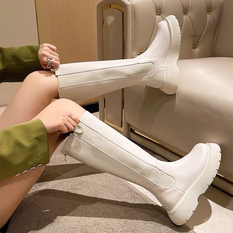 Giày Bốt Đùi Nữ Có Khoá Chun Co Dãn Đế 5cm - mã X99