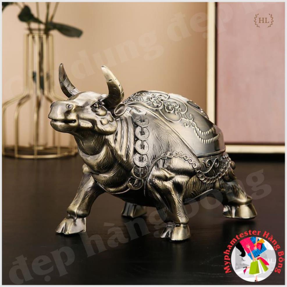 Gạt tàn con Trâu hoạ tiết hoa văn cổ | GẠT TÀN THUỐC LÁ HỢP KIM ĐỒNG , đồ gia dụng thông minh, tiện ích