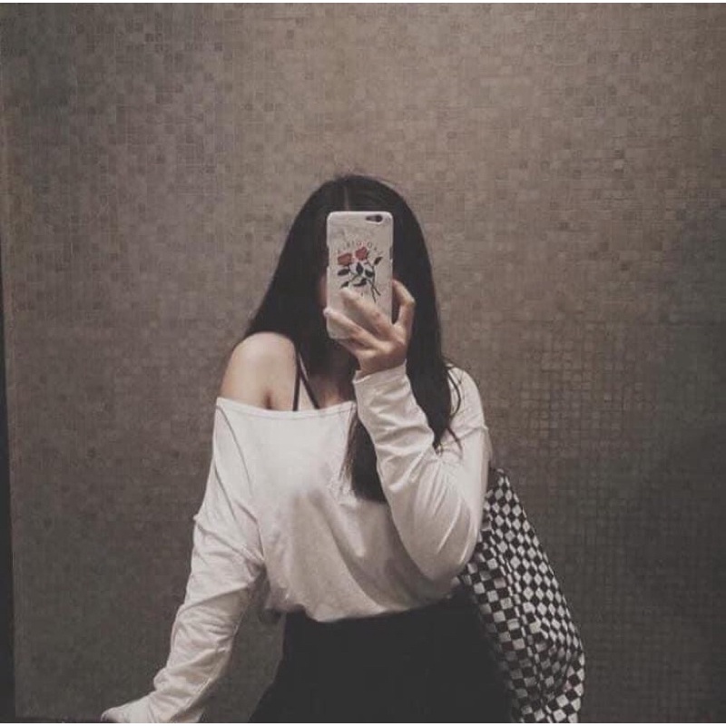 áo lệch vai dài tay rộng