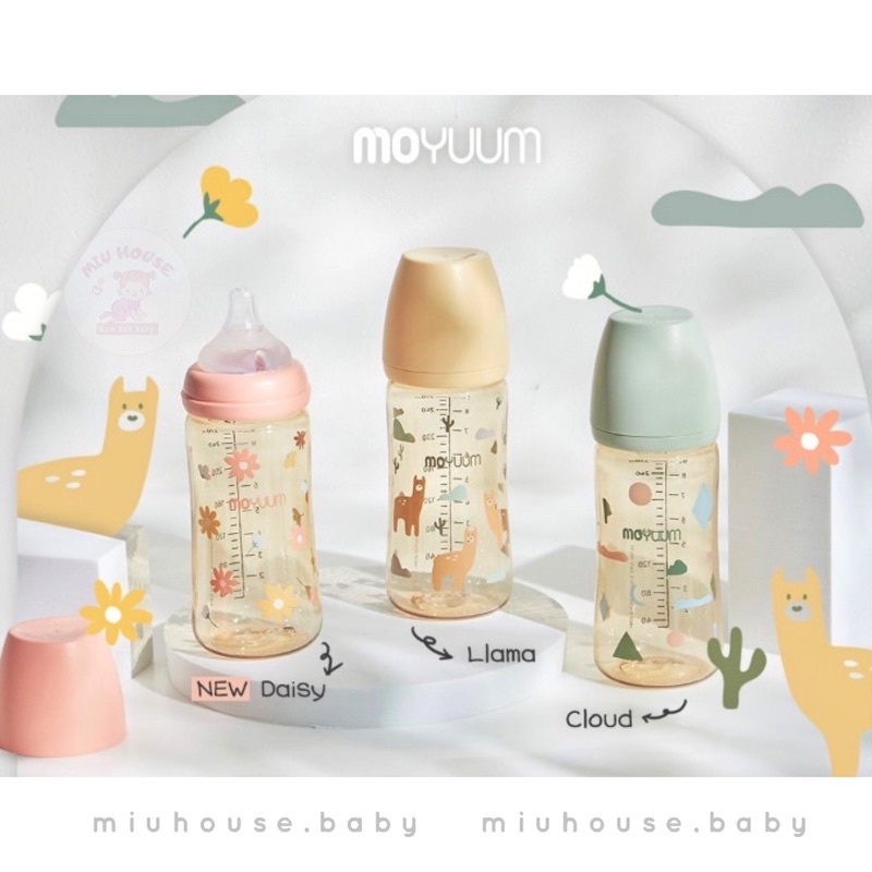 Bình sữa Moyuum PPSU 170ml/270ml Hàn Quốc / Moyuum Mây / Moyuum Hoa Cúc / Moyuum Lạc Đà / Moyuum Clover Tím