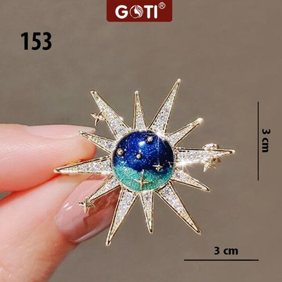 GOTI - Ghim Cài Áo Hình Mặt Trời Cao Cấp Sang Trọng Kiểu Charm Trang Trí Váy Đầm Dành Cho Nữ