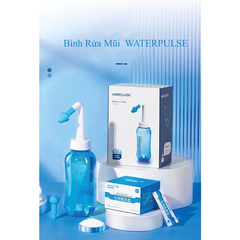Bình rửa mũi Waterpulse 300ml Chính Hãng , bình vệ sinh mũi cho bé và người lớn, dụng cụ rửa mũi ngăn ngừa viêm xoang