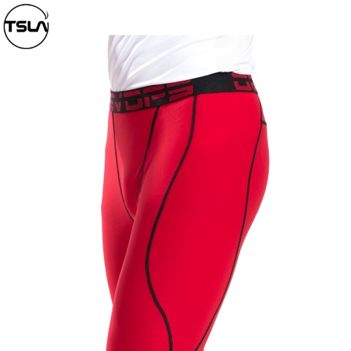 Quần legging tập gym nam lửng TSLA DEVOPS bó cơ sát ôm đùi cạp cao lưng thun thoáng mát kháng khuẩn DEL1007