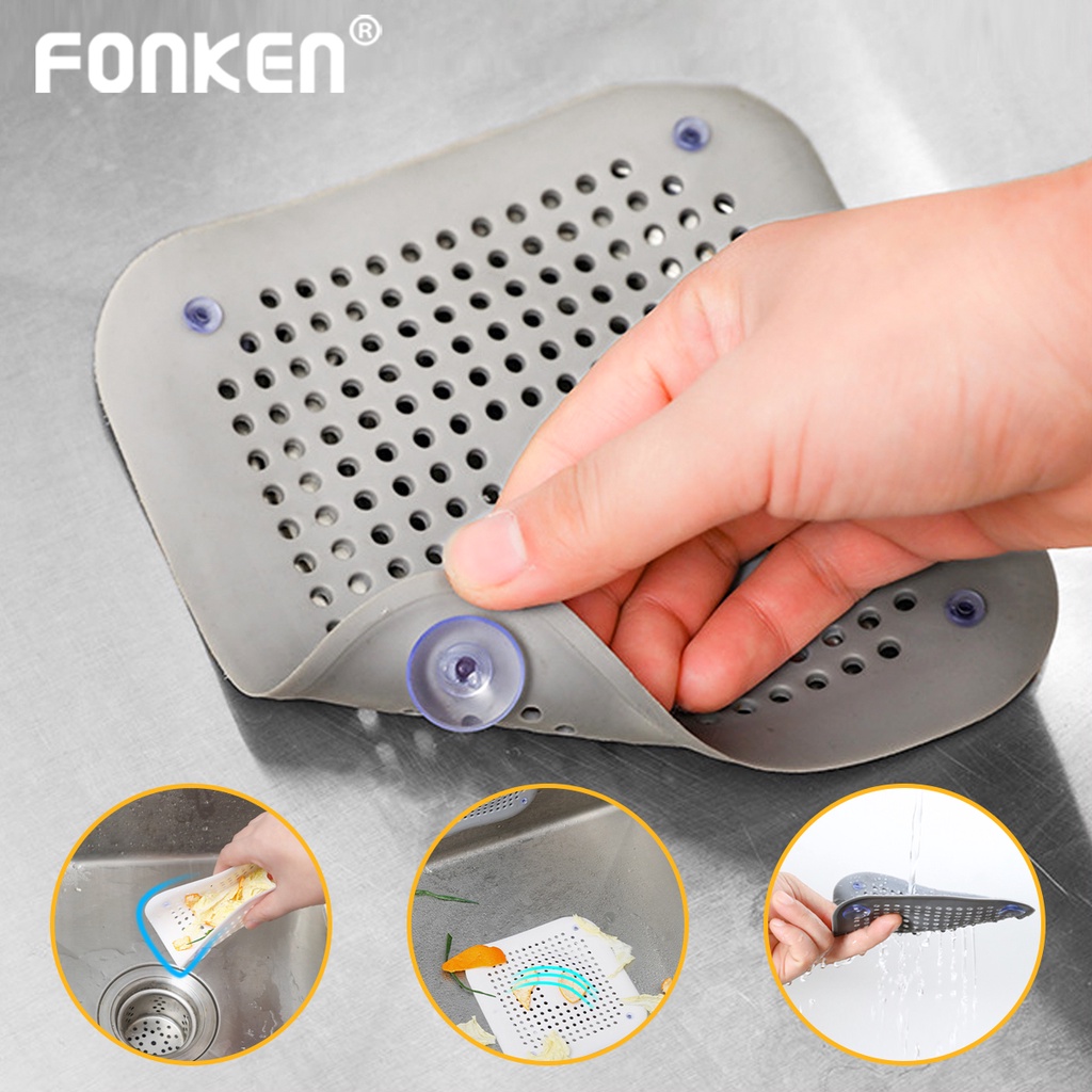 Nắp chặn ống thoát nước Fonken lọc tóc chống tắc nghẽn tiện dụng cho bồn rửa chén/ nhà tắm