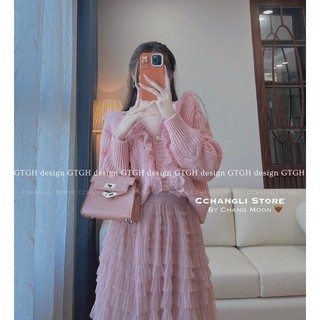 ( HÀNG QUẢNG CHÂU L1 ) Set áo len chân váy tầng