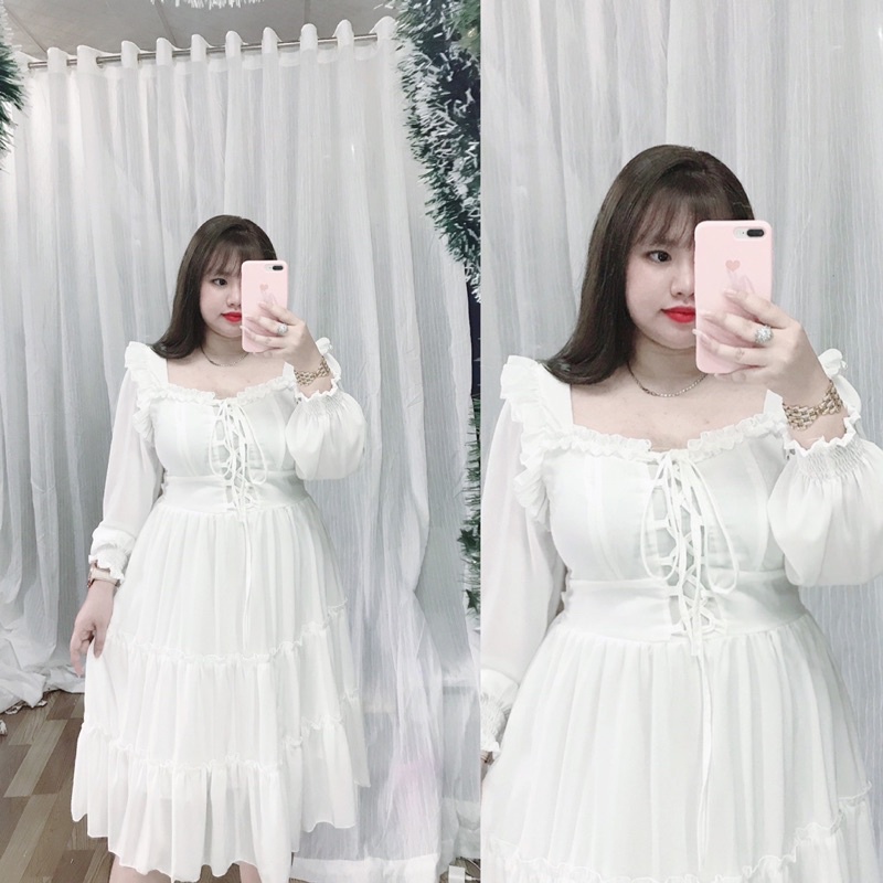 Đầm đan dây tay dài