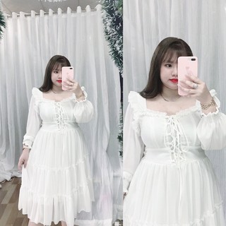 [BIGSIZE 60-85kg] Đầm đan dây tay dài
