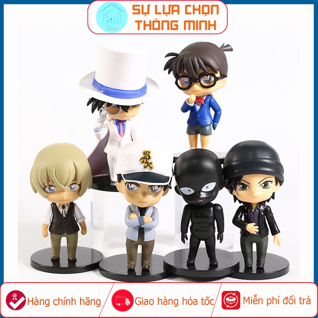 Set Mô Hình Thám Tử Lừng Danh Conan - Bộ Sưu Tập Mô Hình Conan Chibi Siêu Cute - Mô Hình Decor Để Bàn (6NV)