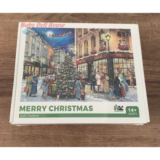 Tranh Ghép Hình 1000 Mảnh Merry Chrismas Jigsaw Puzzle phố noel