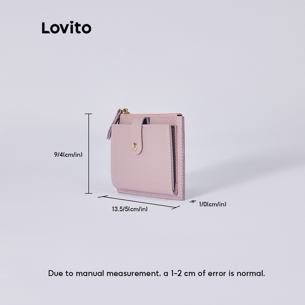 Túi nữ LOVITO bằng PU màu trơn kéo khóa thanh lịch L38BA29 (màu hồng)