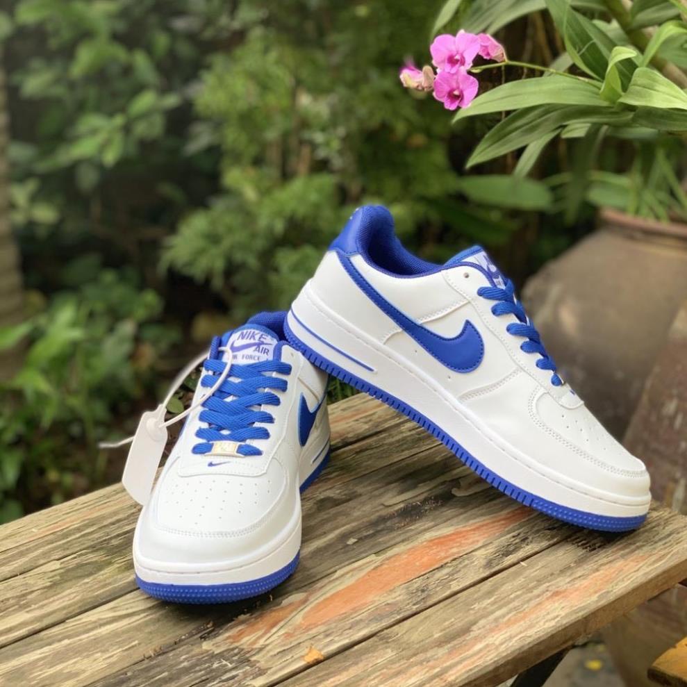 Giày sneaker thể thao af1 Trắng Xanh logo thêu xanh, giày Air Force nam nữ bản đẹp phong cách trẻ trung - Bò Sữa Shop