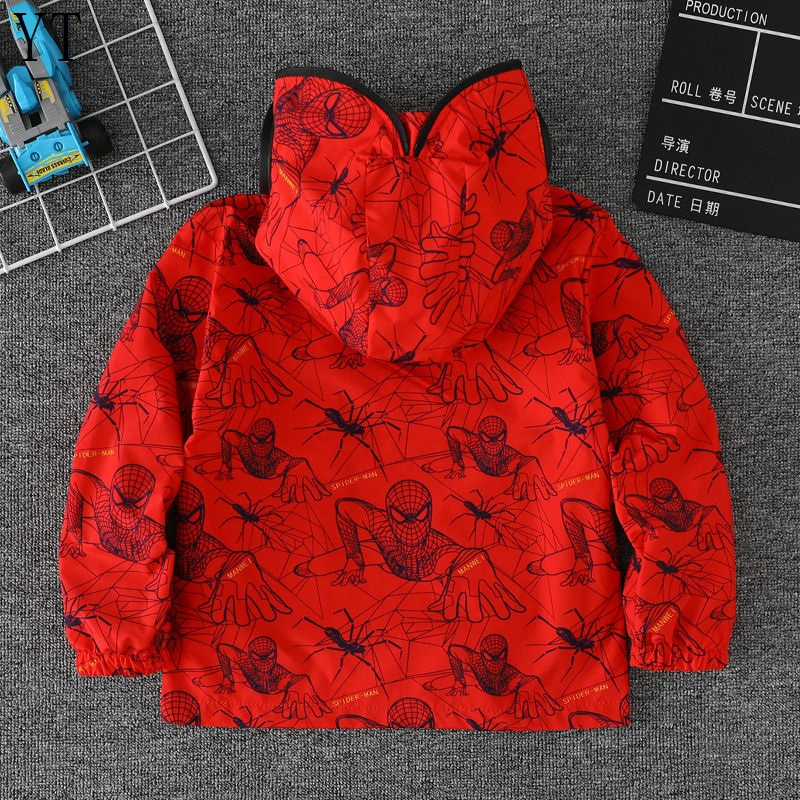 Áo Khoác Lót Lông Cừu Họa Tiết Spiderman Ultraman Thời Trang Mùa Thu 2022 Cho Bé Trai