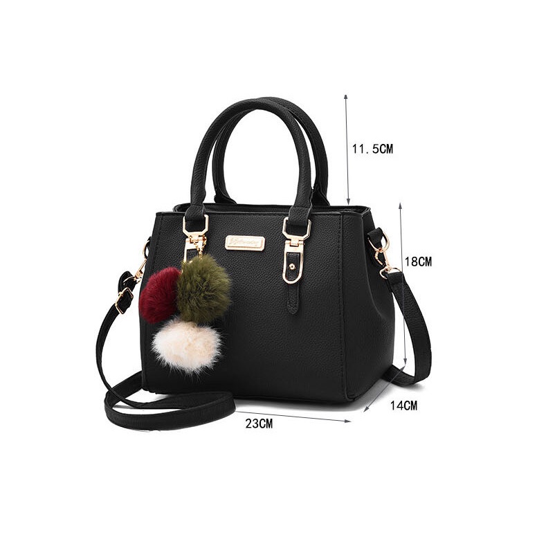 Mischa Túi Xách Da PU Đeo Vai Màu Trơn Đơn Giản Thời Trang Thu Đông