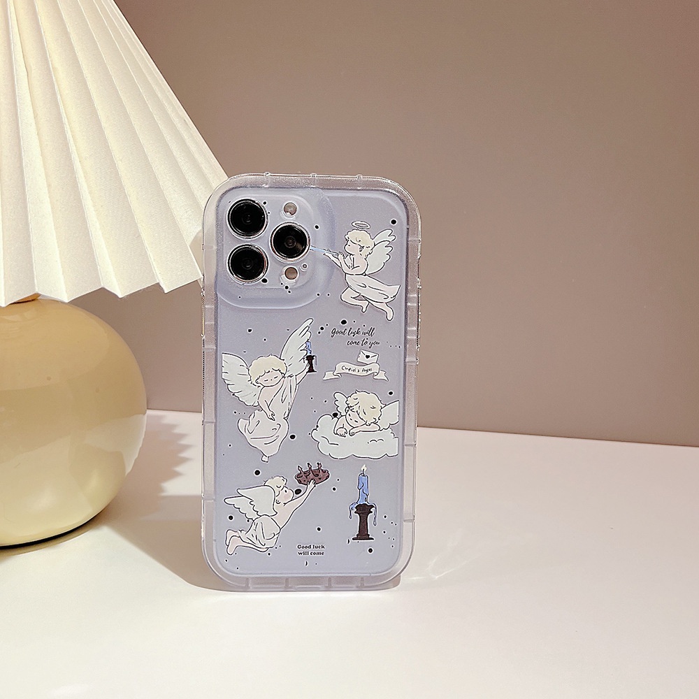 Ốp lưng iphone Ốp Điện Thoại Trong Suốt In Hình Thiên Thần Cổ Điển Cho Iphone 14pro max 13 12 11th 14plus-Dinuo Case-III