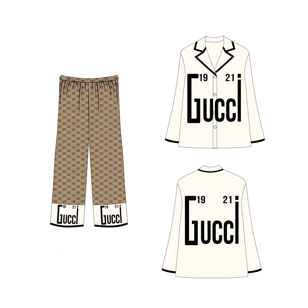 Đồ ngủ Pizama - bộ ngủ GUCCI (freesize < 60kg)