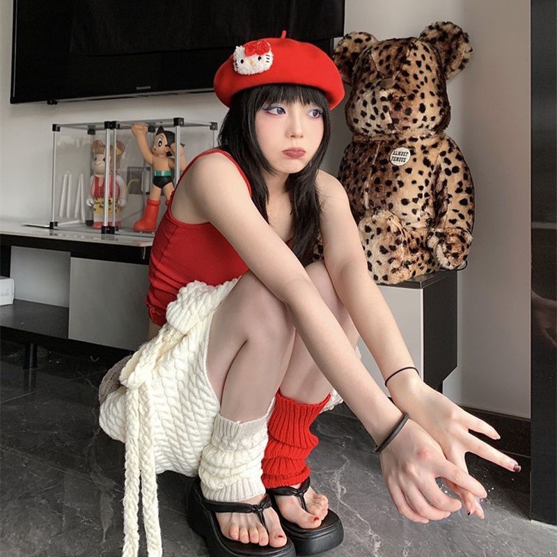 Millennium Y2k Spicy Girl Three-dimensional KT Hat Cute Beret Subculture Subby Painter Hat Hello Kitty Hat