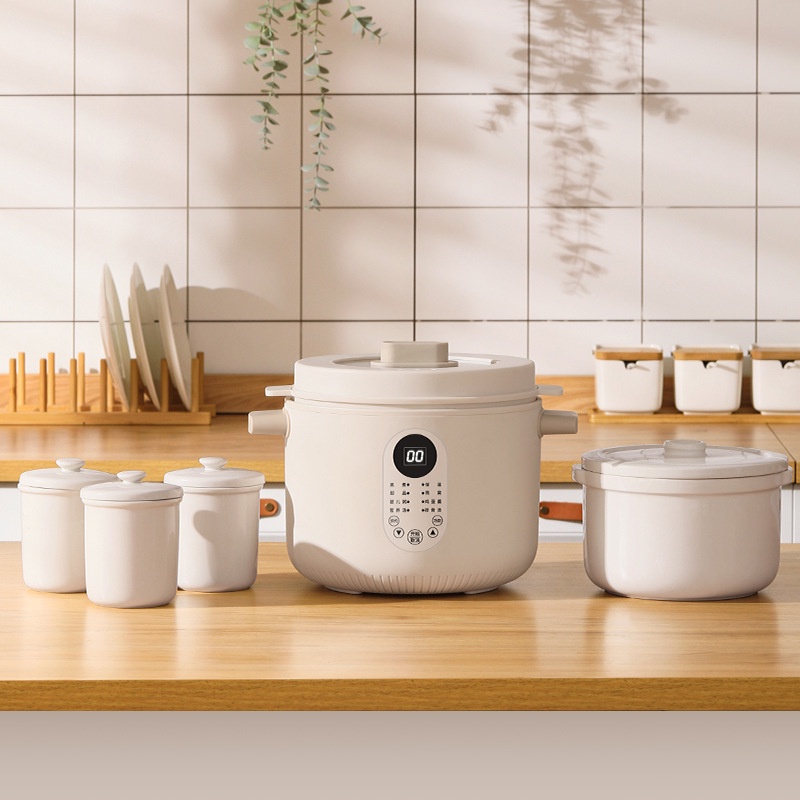 NỒI NẤU CHÁO, HẦM, HẤP, CHƯNG YẾN CEOOL 2.5L (4 THỐ SỨ)