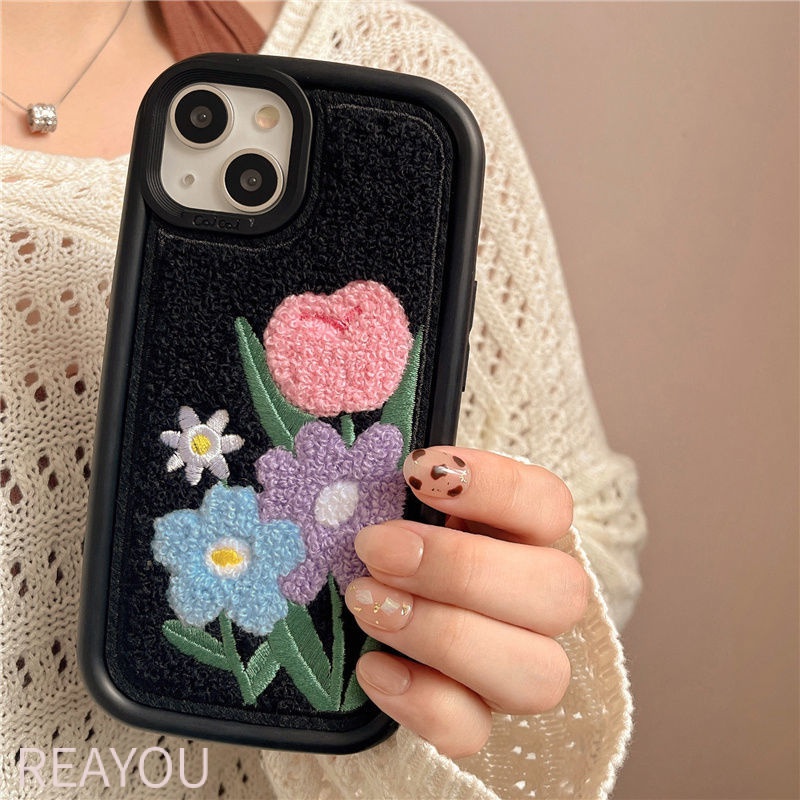 Ốp Điện Thoại Thêu Hình Hoa Chống Sốc Cho iPhone12 pro max 13 11 xs xr 14Pro 13 11 / 12promax 13pro