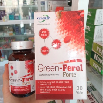 Viên sắt hữu cơ GREEN-FEROL hỗ trợ tạo hồng cầu giảm thiếu máu LAHUTU