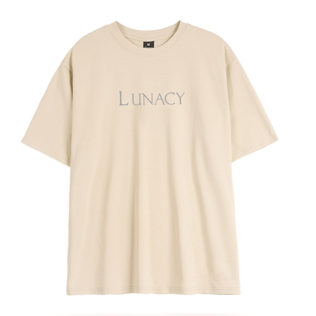 Áo thun tay lỡ LUNACY in phản quang phông Unisex nam nữ Cotton oversize form rộng LUNACY