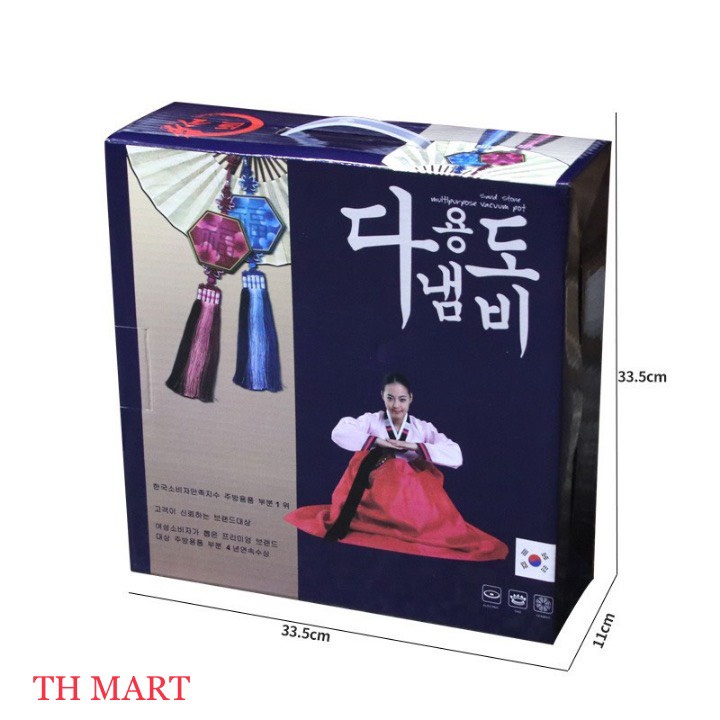 Chảo Đá Chống Dính Siêu Bền Sâu Lòng GODWELL - Coopia Hàn Quốc có nắp kính size 32cm tặng thìa