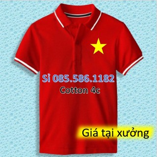 Sỉ áo cờ đỏ sao vàng cao cấp cotton 4c, đủ size