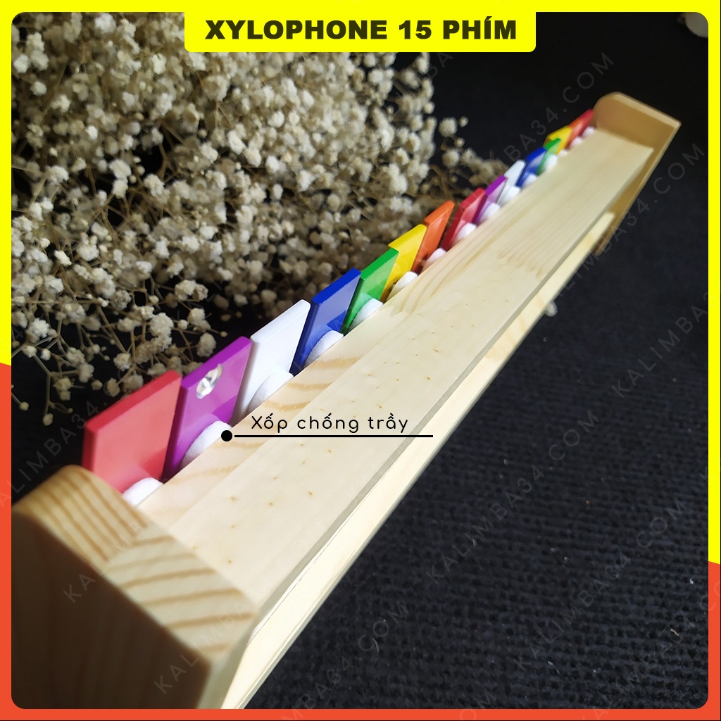 Đồ chơi cho bé đàn xylophone 15 phím hợp kim nhôm nhiều màu, đồ chơi trẻ em thông minh phát triển âm nhạc