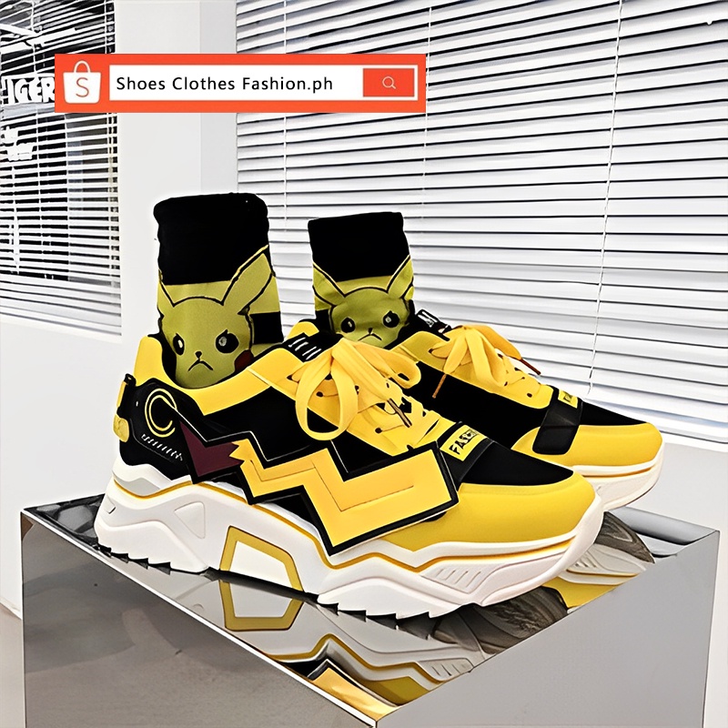 Giày Thể Thao 100% Cotton In Hình Pokemon Pikachu Thời Trang Nam