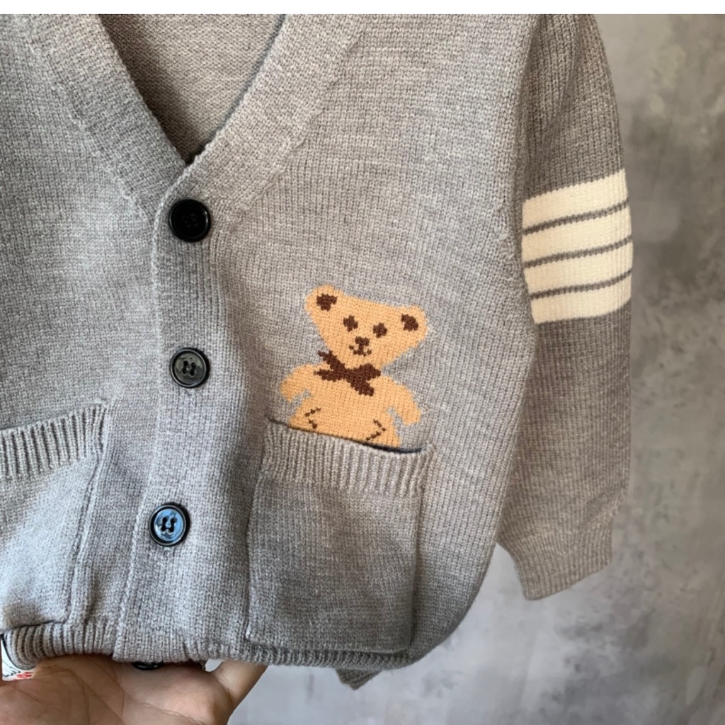 Áo Khoác Cardigan Dệt Kim Phong Cách Retro Thời Trang Thu Đông 2022 Mới Cho Bé Trai