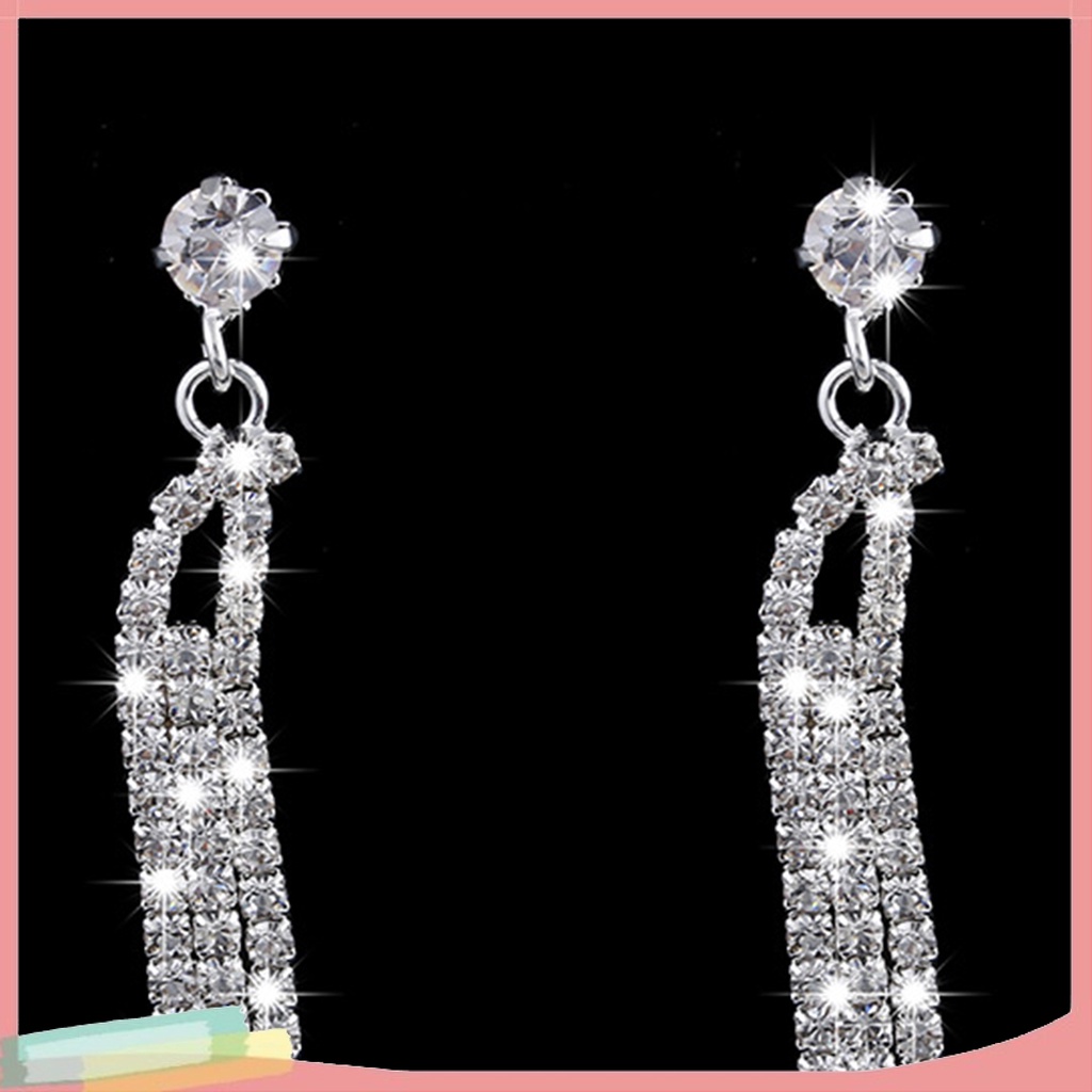 Set 2 Vòng cổ Và Đôi Khuyên Tai Đính Đá Thời Trang Thanh Lịch Dành Cho Nữ