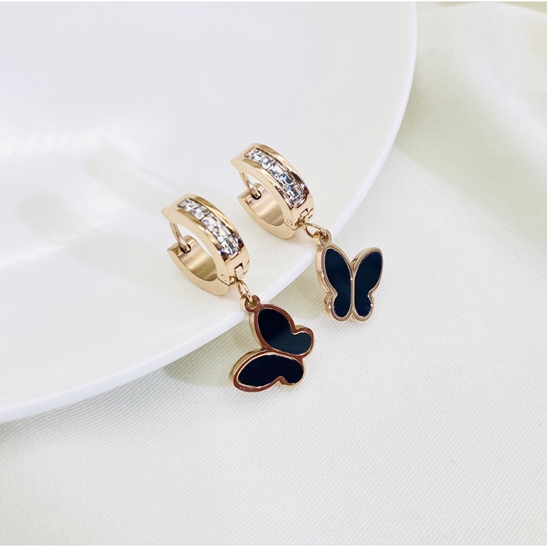 Bông Tai Khoen Tròn Tòn Ten Titan Ko Đen TT 4450