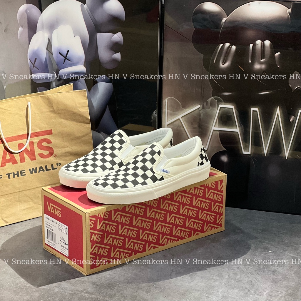 Giày Sneaker 𝐕𝐀𝐍𝐒 Slipon Caro Vault ,Thể Thao Kẻ Sọc Đen Giày Lười Dễ Phối Đồ Cực Hot Nam Nữ Hàng Trung Full Box