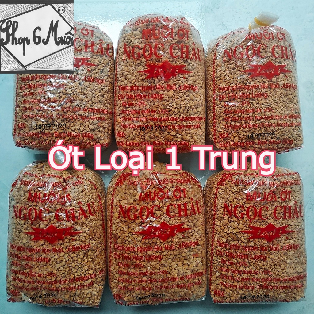 Túi 500gr muối ớt Tây Ninh loại 1 hột trung chấm trái cây trộn bánh tráng ăn chay được thương hiệu Ngọc Châu