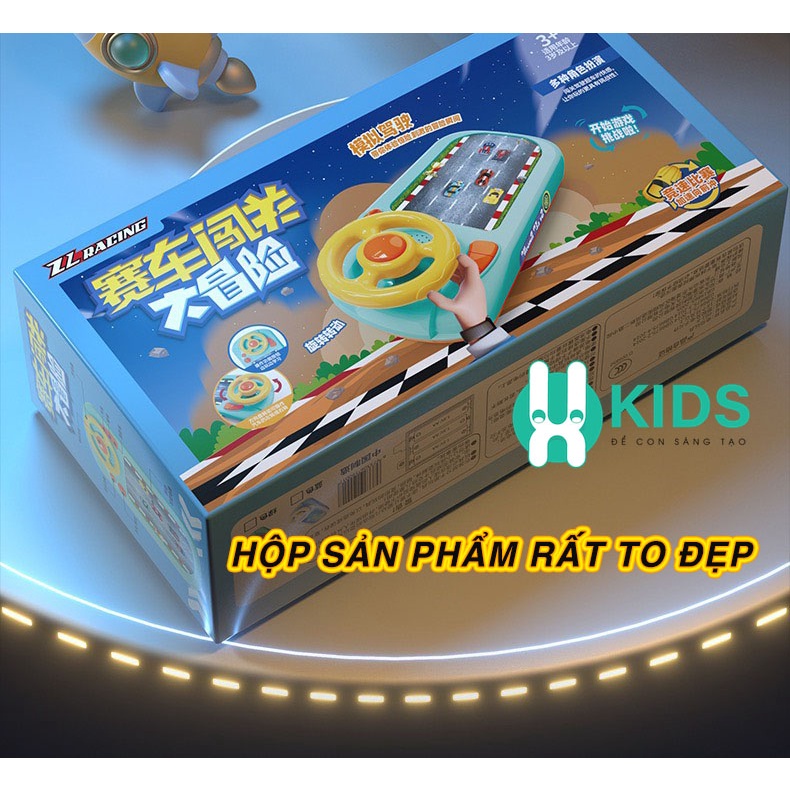 Đồ chơi đua xe ô tô mô phỏng như thật có vô lăng điều khiển kèm hiệu ứng âm thanh với nhiều cấp độ chơi cho bé